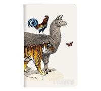Clairefontaine 115741C - Un Petit Carnet Piqué motifs Animal/Lama/Girafe/Eléphant/Cerf - 7,5x12 cm 48 Pages Unies papier blanc 90g - Collection Animalis - 4 visuels, livraison aléatoire