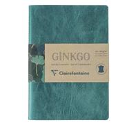 Clairefontaine 115948C - Un Set de 2 Carnets Cousus Fil / Carnet Cuir Uni et Carnet Carte motif Feuille de Ginkgo A5 - 14,8x21 cm 64 Pages Lignées Papier Ivoire 90g - 2 visuels, livr Aléatoire Ginkgo