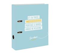 Clairefontaine 116021C - Un Classeur à Levier en Carton avec Texte Original - Dos 70mm - A4 maxi - Papier Finition Mat - Home Office - Collection Jemedisais - 2 visuels, livraison aléatoire