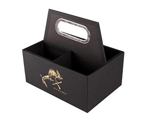 Clairefontaine 116031C - Une Boîte De Rangement Nomade Mixte Multifonctions en Carton couleur Noir - 22 x 14 x 19 cm - 2 Séparations amovibles - Pot A Crayons - Home Office - Collection Flying Spirit