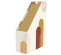 Clairefontaine 116072C - Un Porte-Revues en Carton aux Couleurs Chaleureuses et Formes Géométriques 25x10x32,5 cm - Home Office - Collection Terracotta