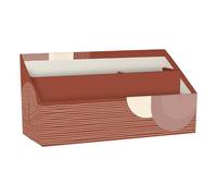 Clairefontaine 116077C - Un Porte-Lettres en Carton 25x10x14 cm aux Couleurs Chaleureuses et Formes Géométriques - Home Office - Rangement Bureau - Organisateur - Collection Terracotta