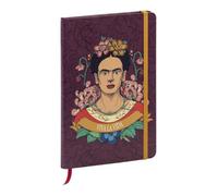 Clairefontaine - 116217C - Un Carnet Rembordé Rigide Décor Floral Frida Kahlo A5 14,8x21 cm, 160 Pages Lignées - Papier Ivoire 90g - Marque page - fermeture à Elastique, 2 visuels, livraison aléatoire