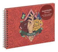 Clairefontaine - 116218C - Un Carnet d'Artiste A Spirale Décor Viva La Vida Frida Kahlo - A5 Paysage 21x14,8cm 30 Feuilles de Papier Dessin Blanches Multitechniques 180g - Collection Frida Kahlo