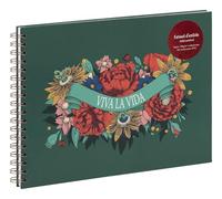 Clairefontaine - 116219C - Un Carnet d'Artiste A Spirale 32x24 cm paysage - Couverture Viva La Vida Frida Kahlo - 40 feuilles de Papier Dessin Blanc Multitechniques 180g - Collection Frida Kahlo