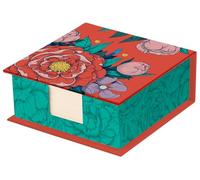Clairefontaine - 116226C - Un Bloc Cube en Carton contenant 300 Feuillets Unis 9,8x9,8 cm Papier Ivoire 90g - Boite Décor Floral Frida Kahlo 11x11x4 cm - Boite finition Satinée Collection Frida Kahlo