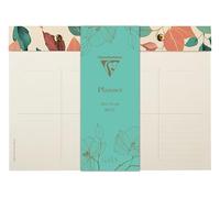 Clairefontaine - 116254C - Un Bloc Planner à rivets 24x17 cm - 60 Feuillets Imprimés Détachables - Papier 90g - Décor Floral beige - Planificateur hebdomadaire - Planning Hebdomadaire - Gaïa beige