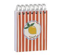 Clairefontaine 116269C - Un Petit Bloc Notes A Spirale 9x11 cm Décor Agrumes / Rayures sur couverture cartonnée 160 Feuilles Unies Papier Blanc 90g - Dolce Amore, 2 visuels, livr. aléatoire