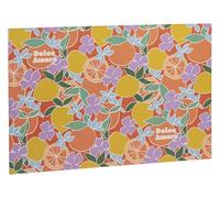 Clairefontaine - 116277C - Un Sous-main Bureau en Carton 60x40 cm - Décor Agrumes Aux Couleurs Acidulées - Home Office - Collection Dolce Amore