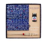 Clairefontaine 116329C Un Set de Calligraphie 21x21cm contenant 1 Plume de Verre, un Flacon d'Encre 10ml Jacques Herbin, un Bloc de 60F de Papier Blanc 185g Collection Le Mur des Je t'aime Montmartre