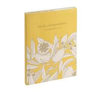 Clairefontaine - 116360C - Un Set de Correspondance 8 Cartes 11x15,5 cm assorties Décor Fleurs de Citronnier et 8 Enveloppes Pollen C6 Blanc Naturel - Collection Jardin des Sens - 12x16,5 cm