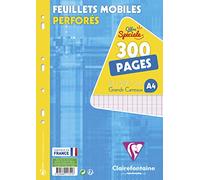 Feuilles mobiles perforées A4 - Grands carreaux - 300 pages G