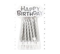 CLAIREFONTAINE 12 boug.+sup.+plaque Happy Birth Argent