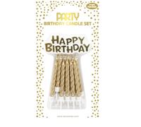 CLAIREFONTAINE 12 boug.+sup.+plaque Happy Birth Or