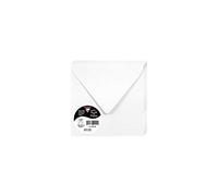 Clairefontaine 12016C - Paquet de 20 Enveloppes Gommées - Format Carré 12x12cm - 120g/m² - Coloris Blanc - Invitation Evènements et Correspondance - Gamme Pollen - Papier Premium Lisse