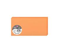 Clairefontaine 12536C - Paquet de 25 Cartes Doubles - Format DL 10,6x21,3cm - 210g/m² - Coloris Clémentine - Cartons d'Invitation Evènements et Correspondance - Gamme Pollen - Papier Premium Lisse