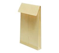 Clairefontaine 13054C - Boite de 125 Pochettes Kraft Armé Brun 24-260x330 mm avec Soufflet de 30 mm - Auto-Adhésives - 130g/m