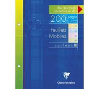 Clairefontaine 13511C Un Étui de Feuillets Mobiles Perforés 4 Couleurs - 17x22 cm - 200 Pages Grands Carreaux - Papier Blanc 90 g - Couleurs Assorties (50 Pages Jaunes, Bleues, Roses et Vertes)
