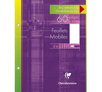 Clairefontaine 1360C Un Étui de Feuillets Mobiles à Dessin Perforés - 17x22 cm - 60 Pages Unies Blanches - Papier 125 g - Étui Réutilisable