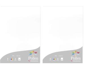 Clairefontaine 14239C - Étui de 50 Feuilles - Format A4 (21x29,7cm) - 160g/m² - Coloris Blanc - Papier d'Invitation Evènements et Correspondance - Gamme Pollen - Papier Premium Lisse (Lot de 2)