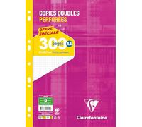 Clairefontaine 14712C Un Paquet de Copies Doubles Perforées sous Film - A4 21x29,7 cm - 300 Pages Petits Carreaux - Papier Blanc 90 g