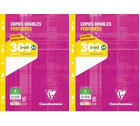 Clairefontaine 14712C Un Paquet de Copies Doubles Perforées sous Film - A4 21x29,7 cm - 300 Pages Petits Carreaux - Papier Blanc 90 g (Lot de 2)
