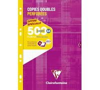 Clairefontaine 14792C Un Étui de Copies Doubles Perforées - A4 21x29,7 cm - 500 Pages Petits Carreaux - Papier Blanc 90 g - Étui Réutilisable