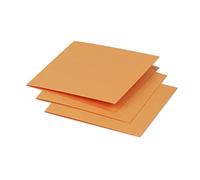 Clairefontaine 16136C - Paquet de 25 Cartes Doubles - Format Carré (11,6x11,6cm) - 210g/m² - Coloris Clémentine - Carton d'Invitation Evènements et Correspondance - Gamme Pollen - Papier Premium Lisse