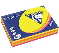 Clairefontaine 1705SC Ramette de 500 feuilles de papier pour imprimante et photocopie Trophée Format A4 (21 x 29,7 cm) 80 g Couleurs fluo assorties