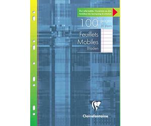 Clairefontaine 1733C Étui de Feuillets Mobiles perforés - A4 - 100p ligné