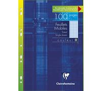 Clairefontaine 1740C Un Étui de Feuillets Mobiles Perforés Bleus - A4 21x29,7 cm - 100 Pages Petits Carreaux - Papier 90 g - Étui Réutilisable