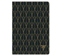 Clairefontaine 192136C Un Carnet Cousu motif Diamant - A5 14,8x21 cm 96 Pages Lignées Papier Clairefontaine Ivoire 90 g - Couverture Carte Pelliculage Mat, finition Or - Neo Deco Automne-Hiver