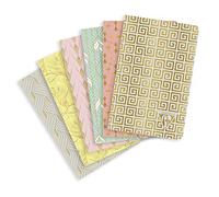 Clairefontaine - 193096C - Un Carnet Piqué Cousu fil 96 Pages Lignées Ivoire 90G 9x14 CM - Collection Neo Deco Printemps-Eté - Carte avec pelliculage, finition Or - 6 motifs, livraison aléatoire