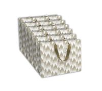 Eurowrap X-32805-6Cpack - Un Lot de 6 Sacs Cadeaux Excellia- Format Shopping - 37,3x11,8x27,5 cm - 210g - Motif : Cimes de sapins beiges - Emballage Cadeaux, idéal pour : Jeux Société, Puzzles