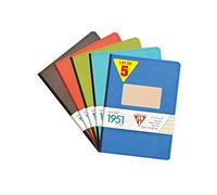 Clairefontaine 195146C Collection 1951 Lot de 5 Carnets Brochures Dos Toilé - A5 14,8x21 cm - 192 Pages Lignées - Papier Blanc 90 g - Couleurs Aléatoires