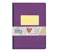 Clairefontaine 195346C Collection 1951 Back to Basics Un Cahier Brochure Dos Toilé Violet - A5 14,8x21 cm - 192 Pages Lignées - Papier Blanc 90 g - Couverture Carte à Grain