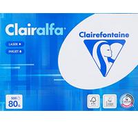 Clairefontaine 1979C Papier d'impression opaque Clairalfa (500 feuilles, A4, 21 x 29,7 cm, 80 g, idéal pour les impressions et les impressions de tous les jours) Blanc