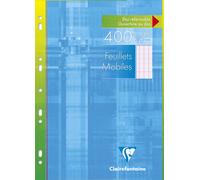Clairefontaine – Feuillets mobiles perforés 1751C A4 21x29,7 cm 200 pages grands carreaux 90 g
