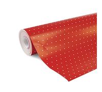 Clairefontaine 201402C - Une Bobine De Papier Cadeau - Papier Alliance 60g - Format : 50x0,70m - Motif : Pois Blanc/Rouge - Emballage Cadeau, Idéal Pour Les Emballages Professionnels