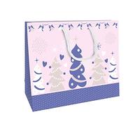 Clairefontaine 201835C - Un Sac Cadeau Alliance - Format Shopping - 35x10x27,5cm - Motif : Nature Tendance, Sapins Et Cloches - Emballage Cadeaux Premium, Idéal pour : Jeux Société, Puzzles