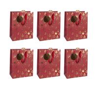 Clairefontaine - 202119-2Cpack - Un lot de 6 sacs cadeaux Noël - Grands formats 26,5x14x33cm - Boules de Noël - Qualité supérieure, résistant : 210g - idéal pour : jeux de société, puzzles, coffrets