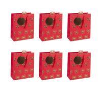 Clairefontaine - 202119-3Cpack - Un lot de 6 sacs cadeaux Noël - Formats moyens 21,5x10,2x25,3cm - Noeuds - Qualité supérieure, résistant : 210g - idéal pour : livre, jeux, petits coffrets