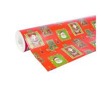 Clairefontaine 211302C - Une Bobine De Papier Cadeau - Papier Alliance 60g - 50x0,70m - Motif : Père-Noël, Noël Traditionnel, Mosaïque