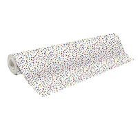 Clairefontaine 211942C - Une Bobine De Papier Cadeau - Alliance 60g - Dimensions : 50x0,70m - Motif : Pois Multicolores, Fond Blanc - Emballage Cadeau, Spéciale Grande Longueur, Papier Cadeau