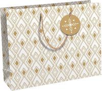 Clairefontaine 212892c - Un Petit Sac Cadeau Premium - Format Pocket - Dimensions: 12x4,5x13,5cm - 170g - Motif: Paix Sur Fond Blanc - Idéal Pour: Parfum, Livre Poche, Jeu Société