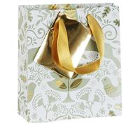 Clairefontaine 212892Cpack - Un lot de 5 Petits Sacs Cadeaux Premium - Format Pocket - 12x4,5x13,5cm - 170g - Motif : Paix sur fond vert - Idéal Pour : Parfum, Livre Poche, Jeu Société