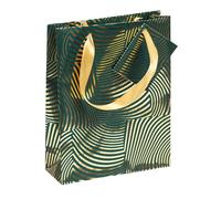 Clairefontaine 212911Cpack - Un lot de 5 Sacs Cadeaux Premium - Format Moyen - Dimensions : 17x6x22 cm - 170g - Motif : Géo or et vert - Idéal pour : Livre de Poche, Boite De Jeu, Parfum