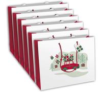 Clairefontaine - 212912cpack - Un Lot De 5 Sacs Cadeaux Premium- Format Bouteille - Dimensions: 12,5x9,5x38cm - Motif: Rayures Or Et Noires - Idéal Pour Les Bouteilles De Vin, Champagnes