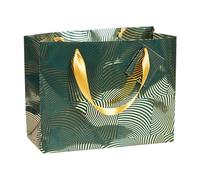 Clairefontaine - 212915Cpack - Un lot de 5 Sacs Cadeaux Premium - Format shopping - 32x13x24,5cm - 170g - Motif : Géo Or/Vert - Idéal pour : Puzzles, Vêtements