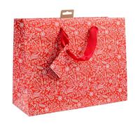 Clairefontaine 212917Cpack - Un lot de 5 Sacs Cadeaux Premium - Format shopping - 32x13x24,5cm - 170g - Rouge & Blanc- Idéal pour : Puzzles, Vêtements